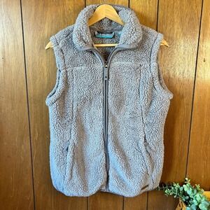 FREE‎ COUNTRY Womens Fleece Vest Gray Full Zip Pockets Collar Size Medium